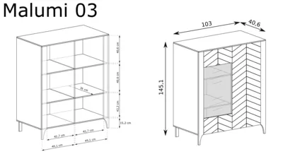 Витрина MALUMI MM-3 черно – снимка 3