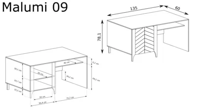 Бюро MALUMI MM-9 кашмир – снимка 3