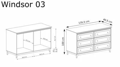 Скрин WINDSOR W-3 кашмир/натурален дъб – снимка 3