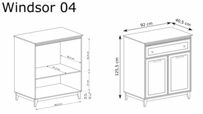 Скрин WINDSOR W-4 кашмир/натурален дъб – снимка 3