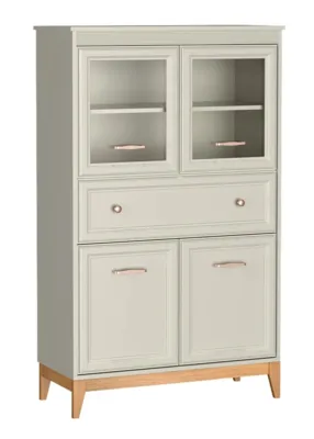 Витрина WINDSOR W-5 кашмир/натурален дъб – снимка 1