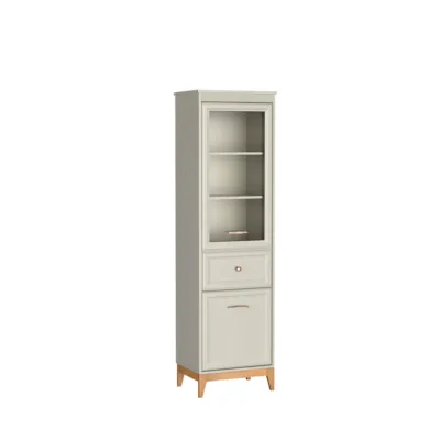 Витрина WINDSOR W-6 кашмир/натурален дъб – снимка 1
