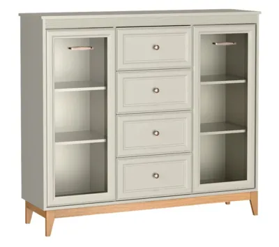 Витрина WINDSOR W-7 кашмир/натурален дъб – снимка 1