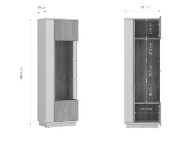 MOSANO LUSV101 L/P витрина дъб кремона/кашмир – снимка 2