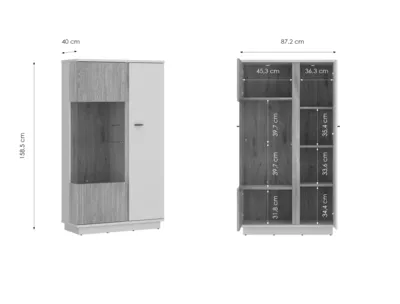 MOSANO LUSV102 L/P витрина дъб кремона/кашмир – снимка 2