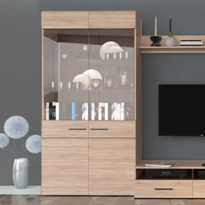Витрина висока SOLO 2W дъб сонома – снимка 1
