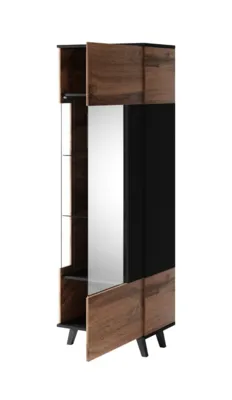 Витрина RANDOM W-1 дъб вотан/черно – снимка 4