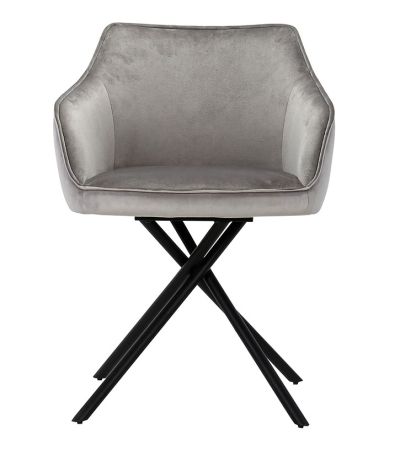 Трапезен стол К-330 сиво и черно, комплект от 2бр.