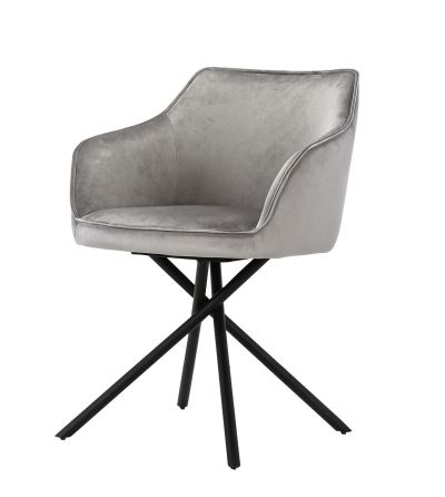 Трапезен стол К-330 сиво и черно, комплект от 2бр.