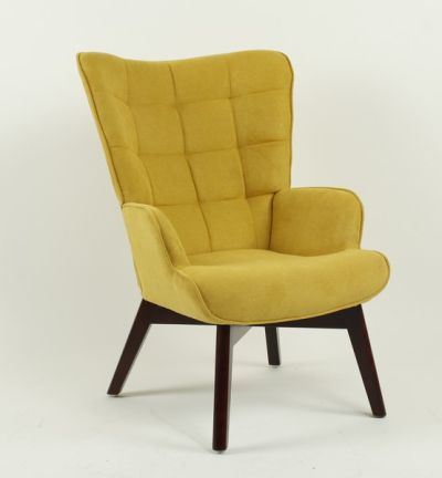 Фотьойл кресло DAREN, цвят горчица и орех