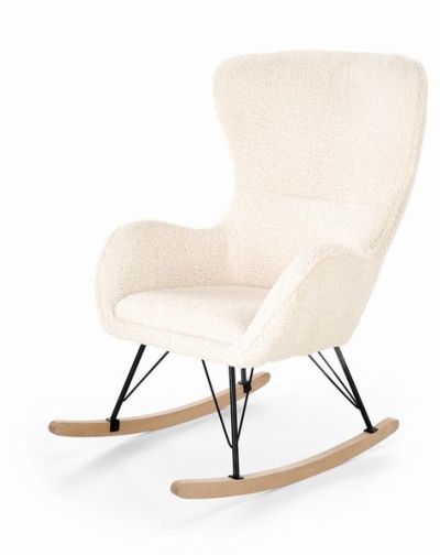 Фотьойл кресло люлеещо LIBERTO 2, цвят крем, черно и натурално