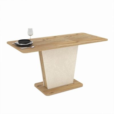 Трапезна маса LALI 120см разтегателна дъб артисан и крем